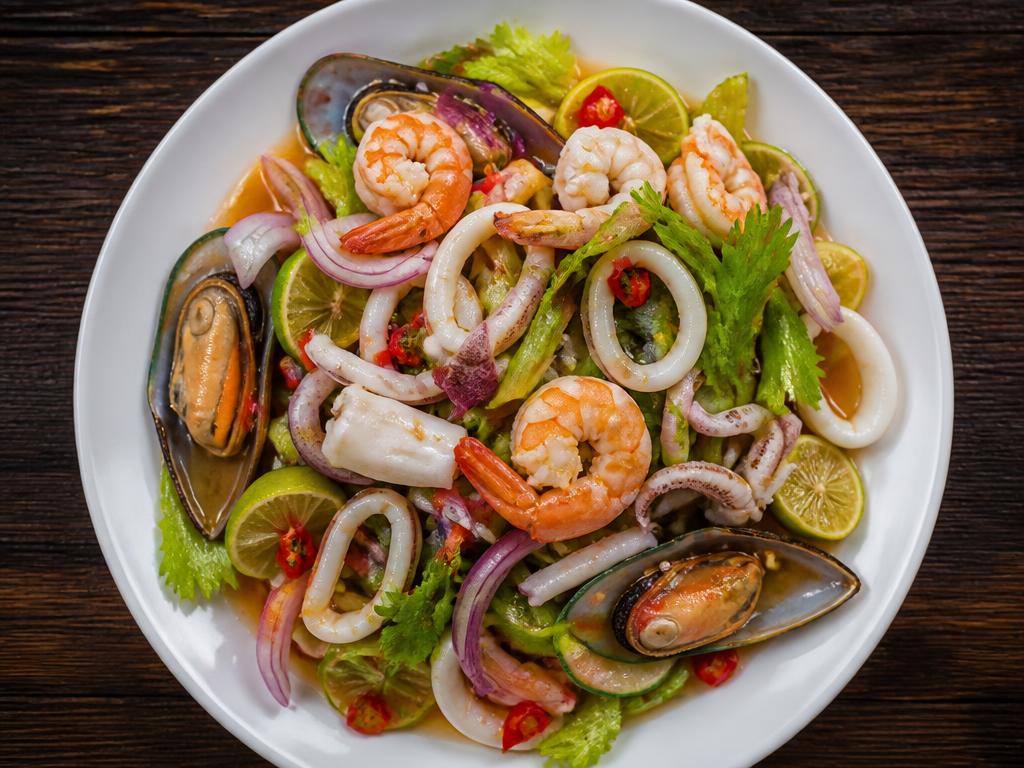 Mixed seafood spicy salad