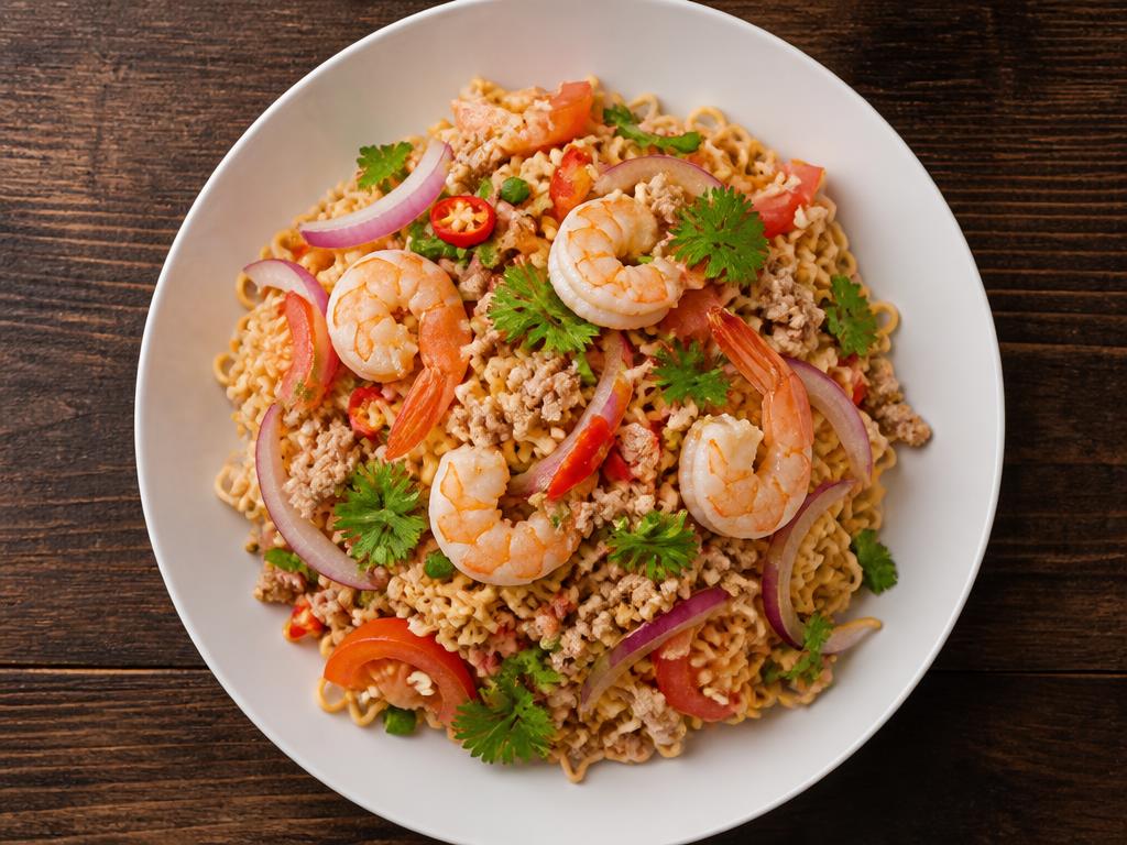 Instant noodle spicy salad