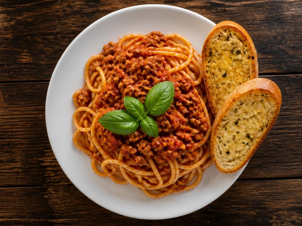 Spaghetti tomato sauce with minced pork